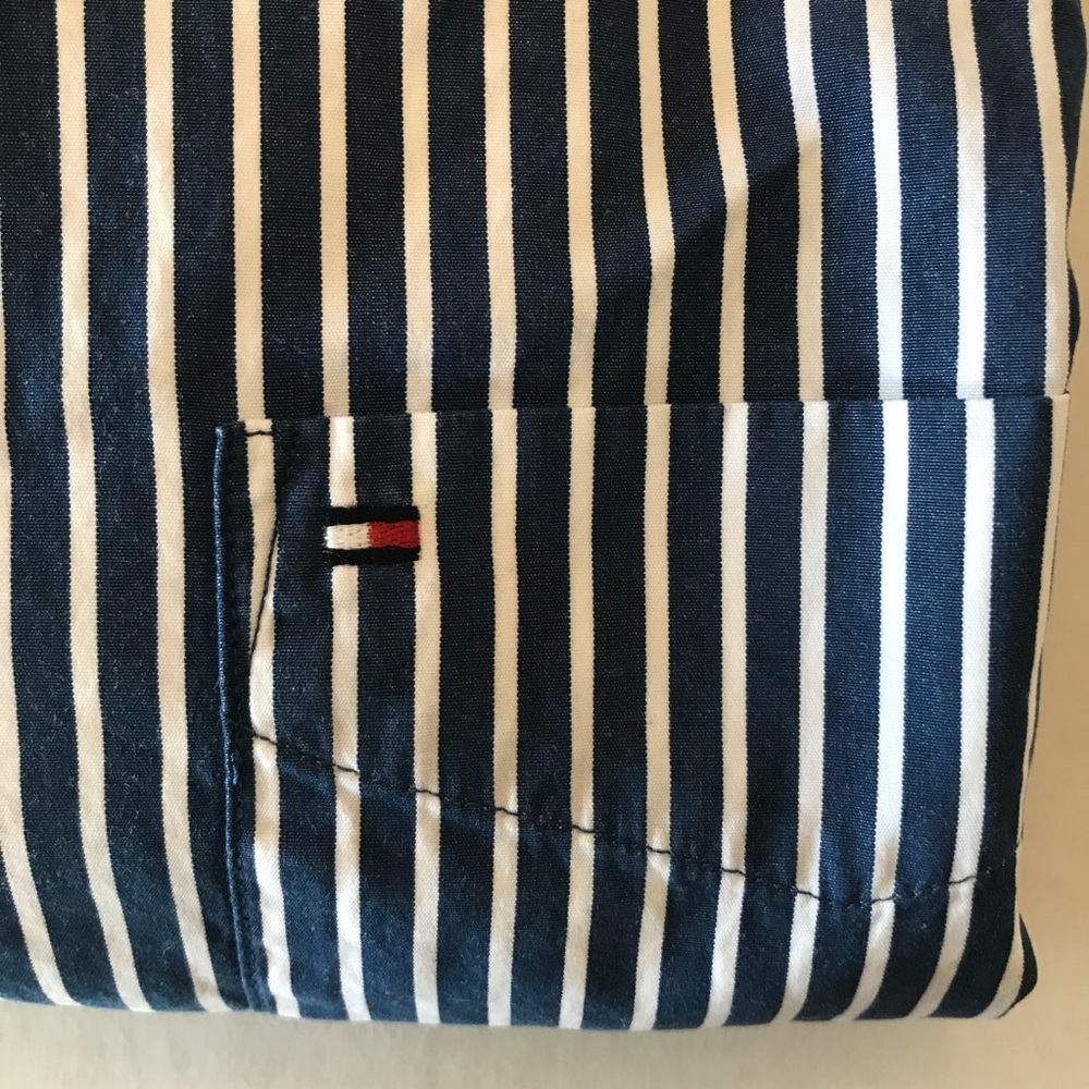 Tommy Hilfiger Navy Stripe Button Down Shi - image 6